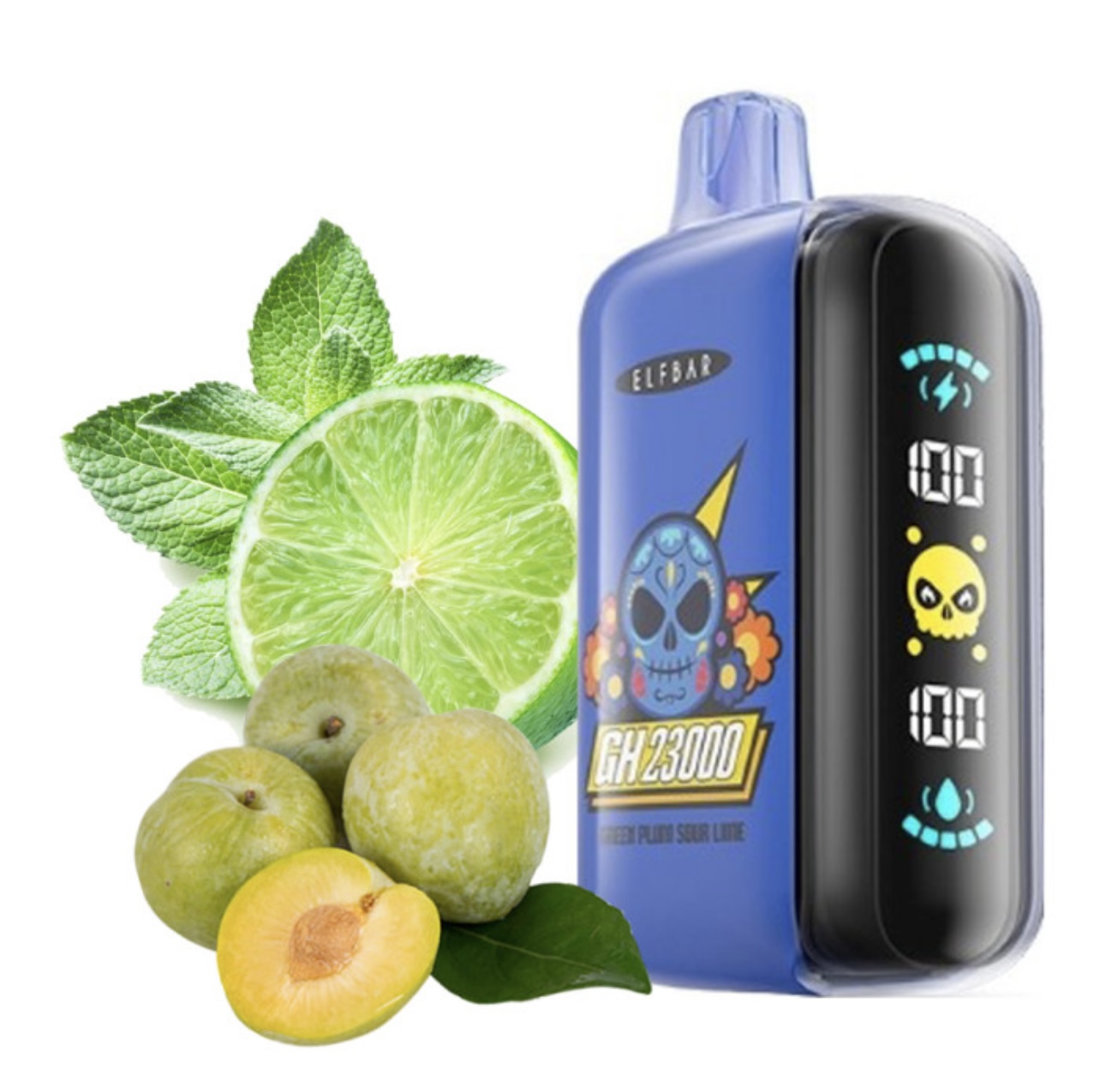 ELF BAR GH 23000 Green Plum Sour Lime (Зелёная слива кислый лайм)
